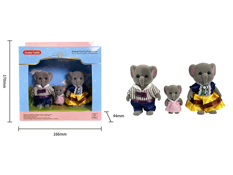 Elephant Action Figures 3pcs