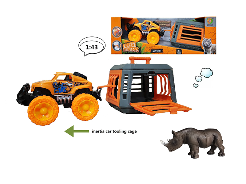 Friction Car With Rhinoceros