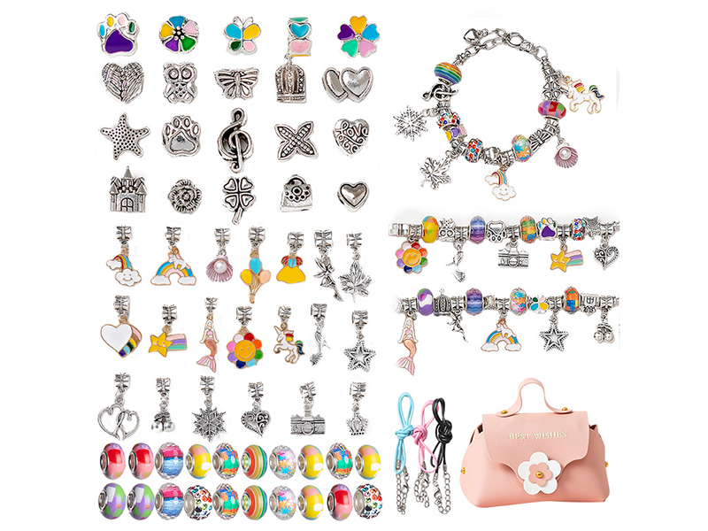 DIY Bracelet Colorful Set + Pink Handbag