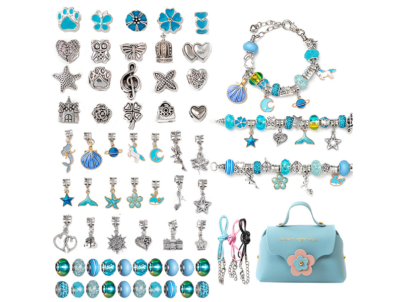 DIY Bracelet Set (Blue)+ Blue Handbag