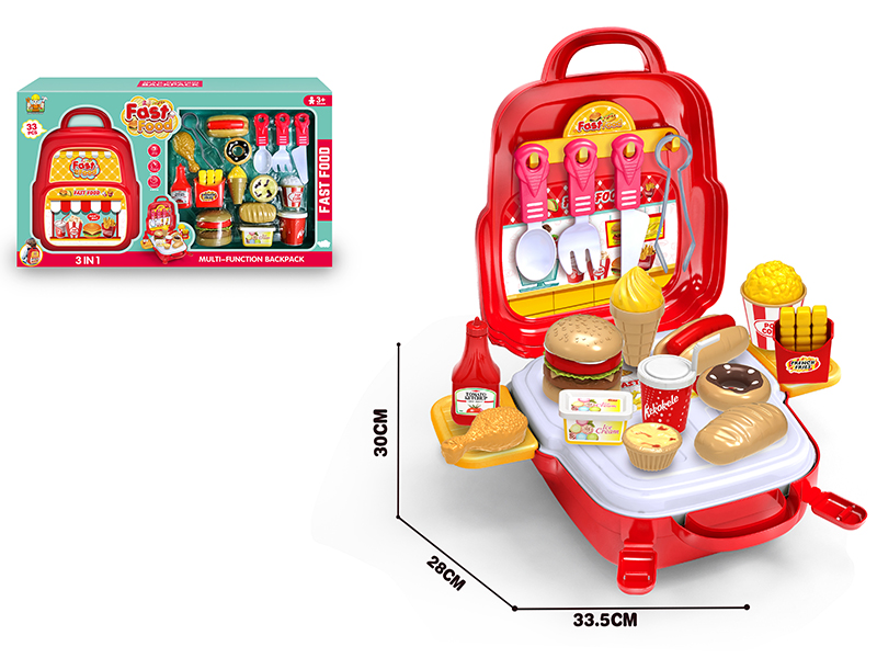 3 In 1 Hamburger Backpack Set