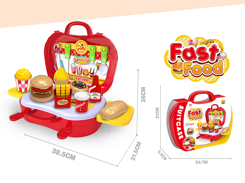 2 In 1 Hamburger Fast Food Suitcase Set