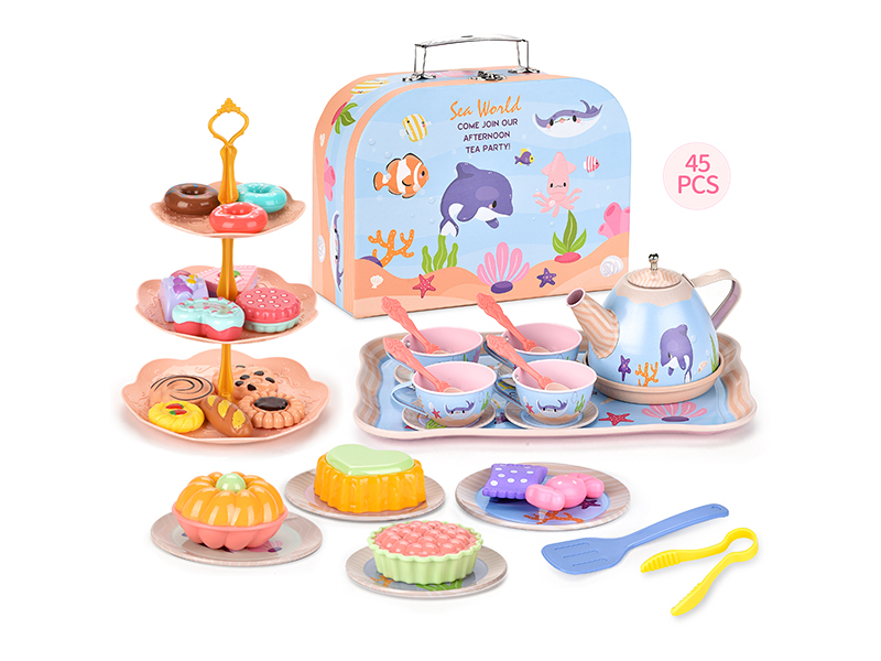 45Pcs Tinplate Ocean Tea Set