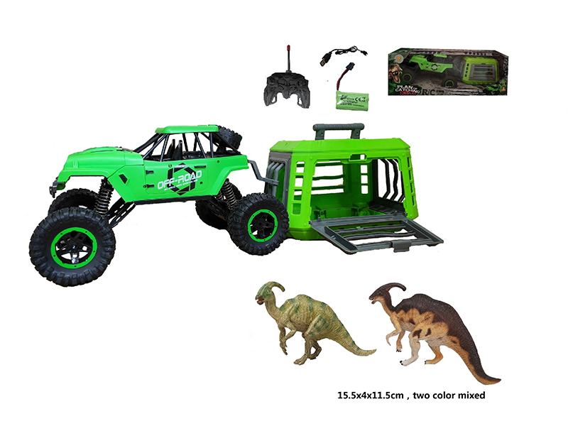 1:12 R/C Jeep+Cage+Parasaurolophus