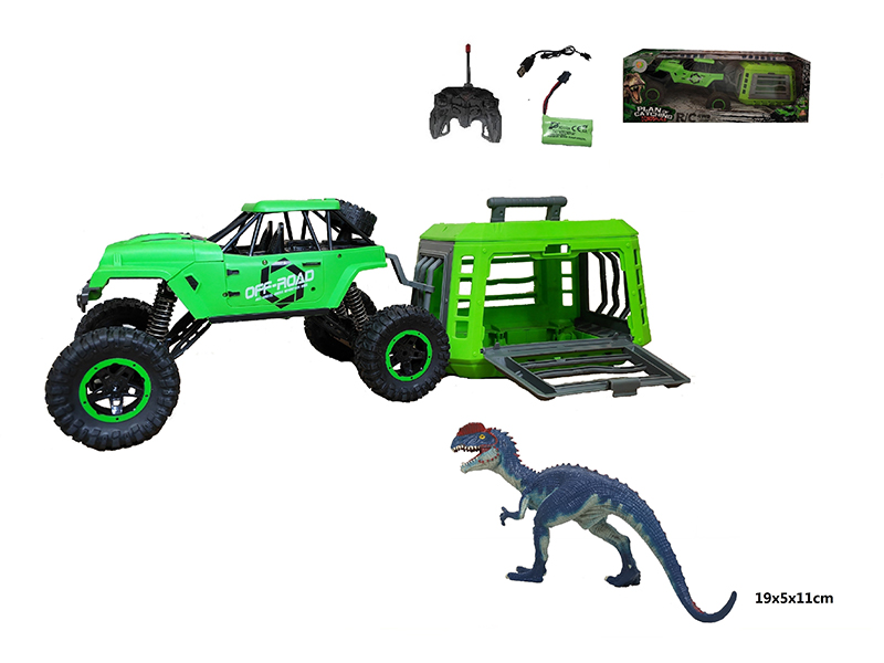 1:12 R/C Jeep+Cage+Dilophosaurus