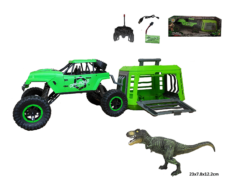1:12 R/C Jeep+Cage+Tyrannosaurus Rex
