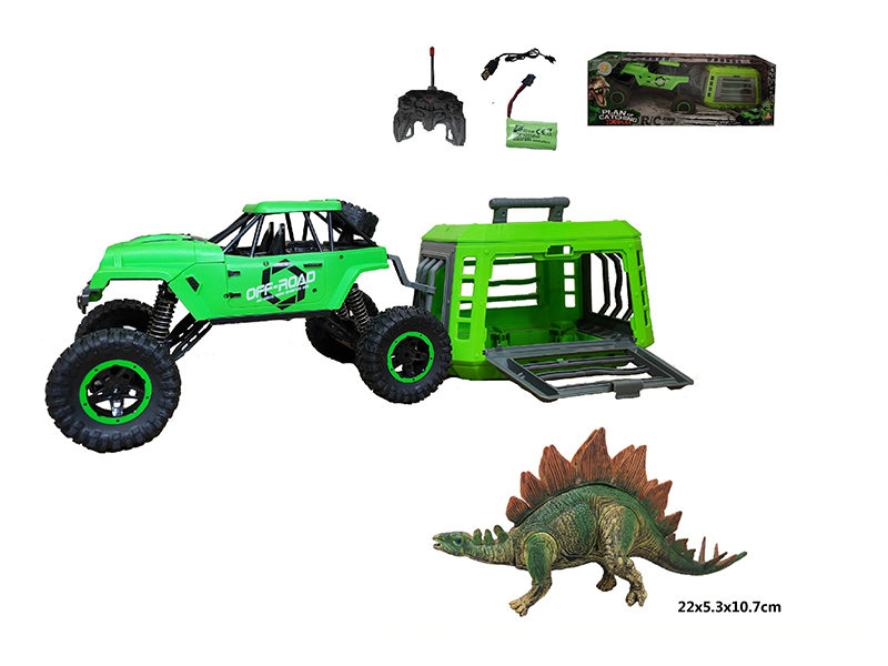 1:12 R/C Jeep+Cage+Stegosaurus