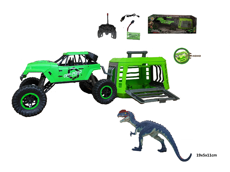 1:12 R/C Jeep+Cage+Dilophosaurus