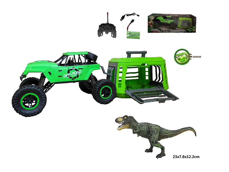 1:12 R/C Jeep+Cage+Tyrannosaurus Rex