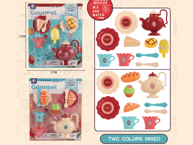 10PCS Tea Set Toy Set+Dessert