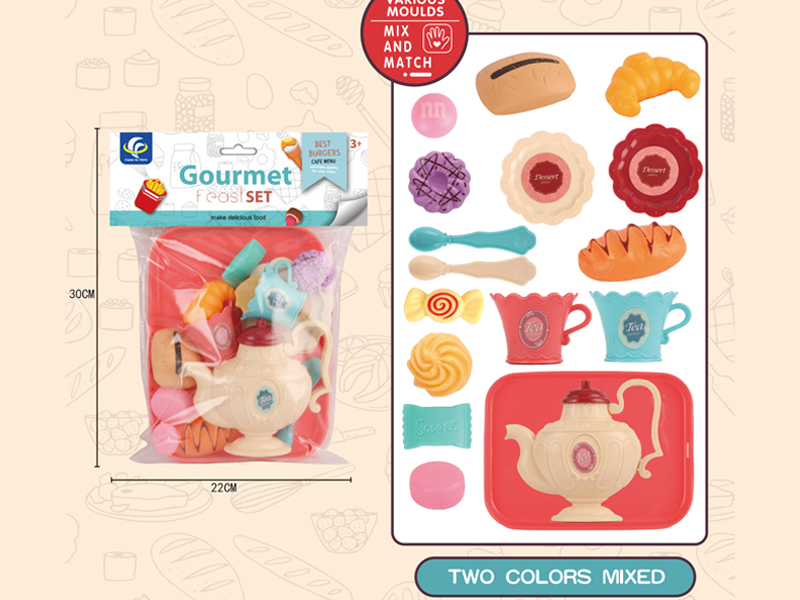 18PCS Tea Set Toy Set+Dessert
