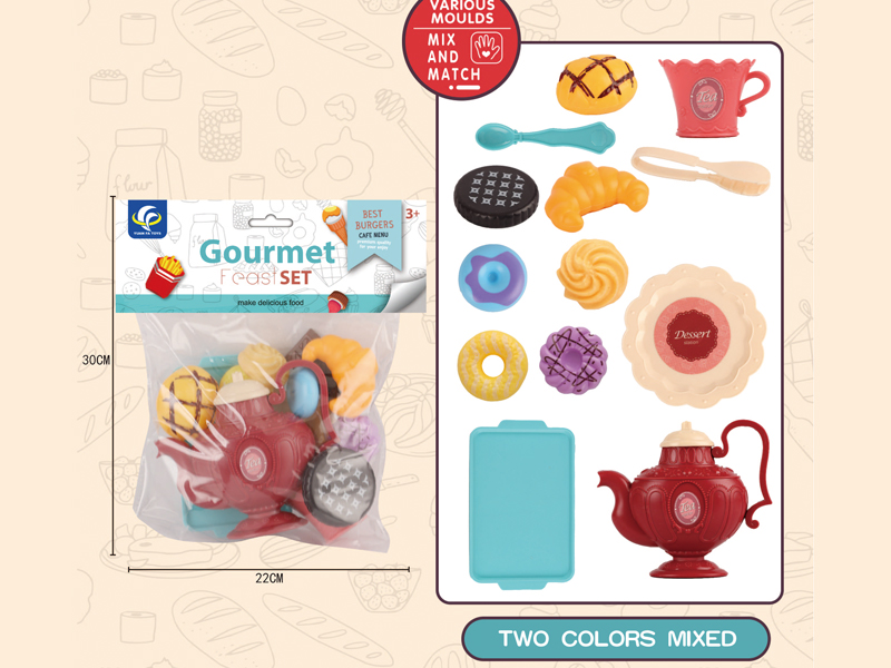 14PCS Tea Set Toy Set+Dessert