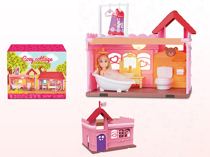 DIY Dream Cozy Cottage With Doll(With Light)30pcs