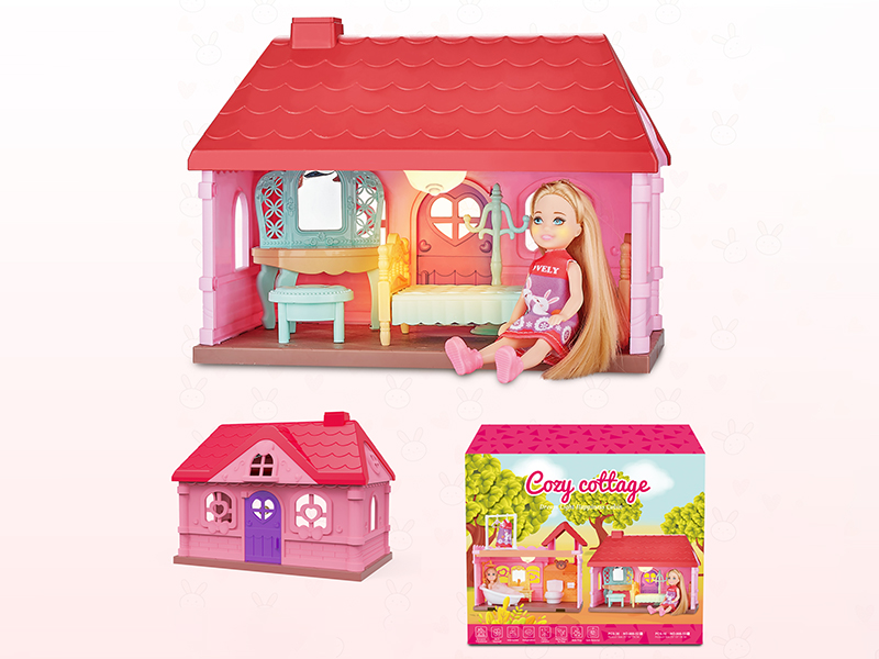 DIY Dream Cozy Cottage With Doll(With Light)30pcs