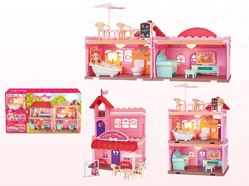 DIY Dream Cozy Cottage With Doll(With Light)62pcs
