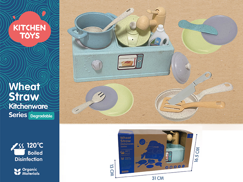 Wheat Straw Material Kitchen Sink Set 15pcs