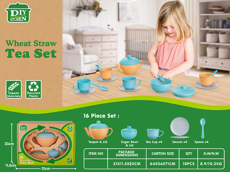 Wheat Straw Tea Set 16pcs