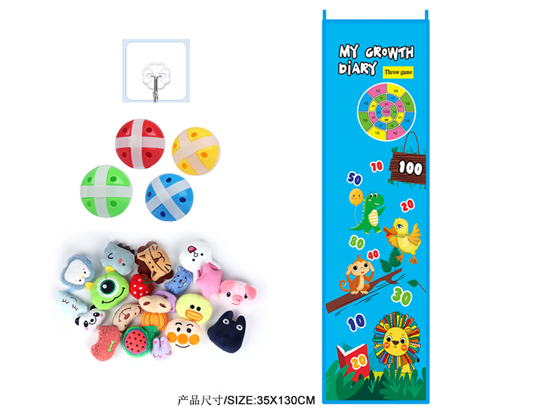 Sticky Balls Height Measure Kids Height Ruler(Bule Zoo)