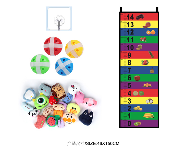Sticky Balls Height Measure Kids Height Ruler(Numbers & Fruits)
