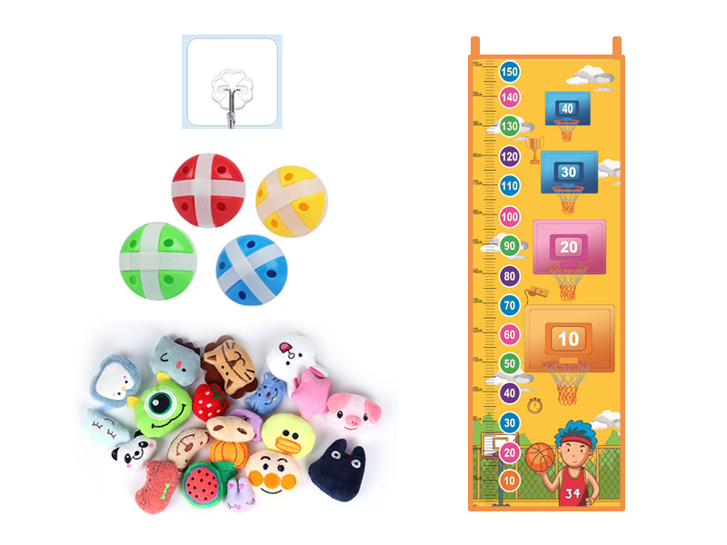 Sticky Balls Height Measure Kids Height Ruler(Basketball)
