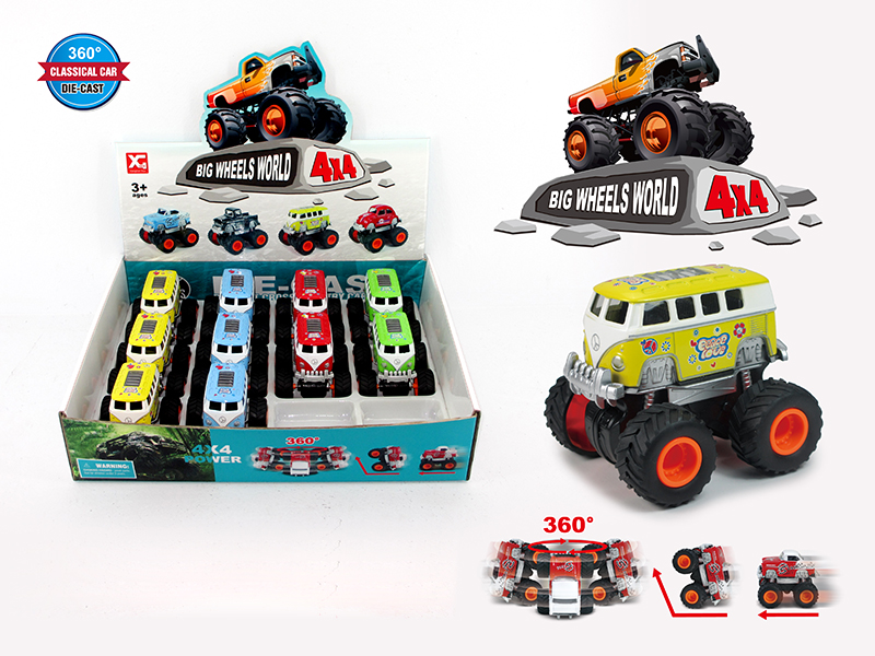 4WD Friction Cross Country Alloy Bus(Jet Printing)(12PCS)