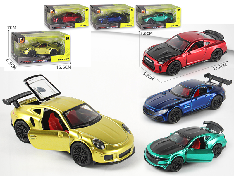 1:36 Alloy Pull Back Three-Door Sports Car(Metallic Paint)