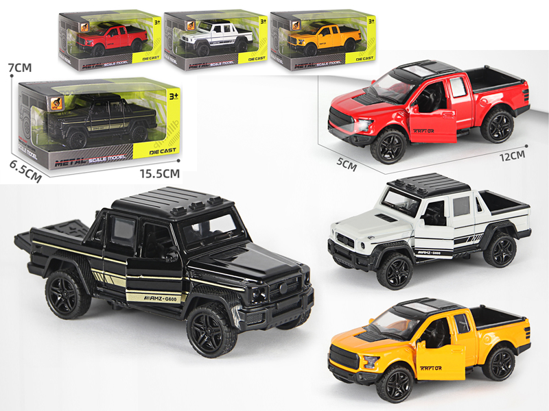 1:36 Alloy Pull Back Three-Door Pickup With Sound And Light