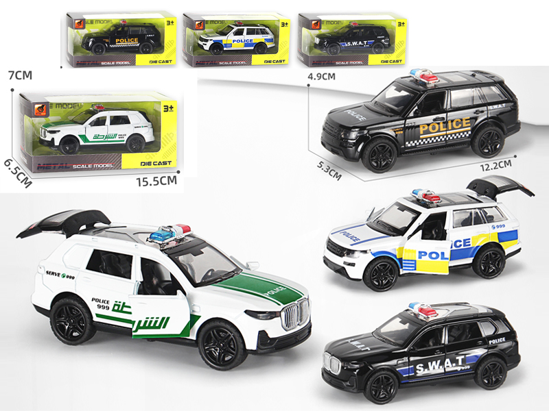 1:36 Alloy Pull Back Three-Door Off-Road Vehicle With Sound And Light