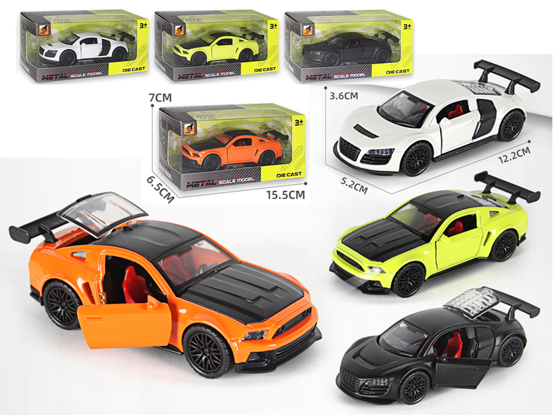1:36 Alloy Pull Back Three-Door Sports Car