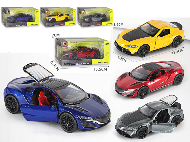 1:36 Alloy Pull Back Three-Door Sports Car