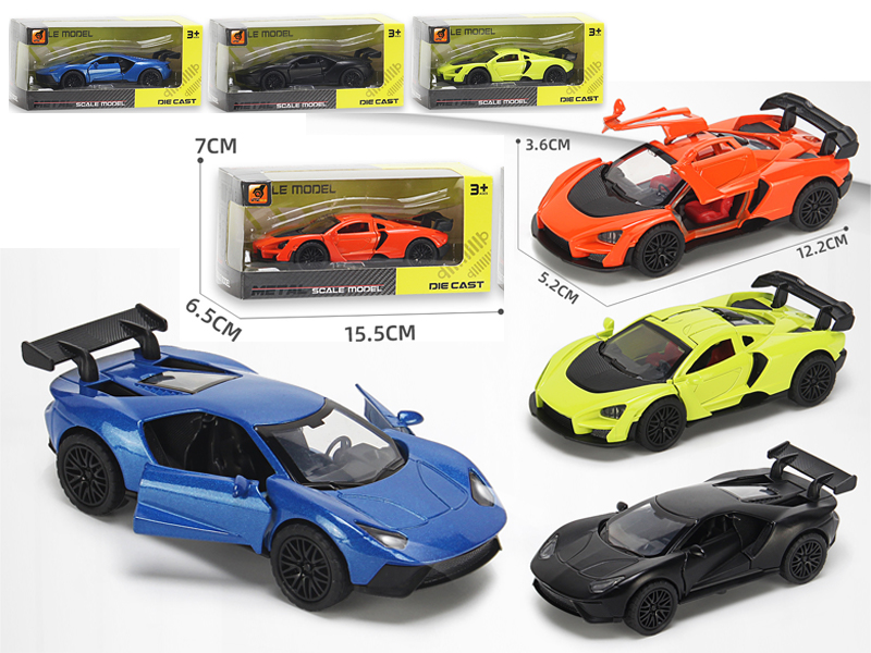1:36 Alloy Pull Back Three-Door Sports Car With Sound And Light