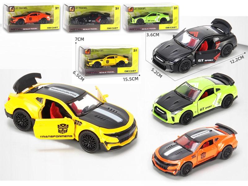 1:36 Alloy Pull Back Three-Door Sports Car Track Version With Sound And Light