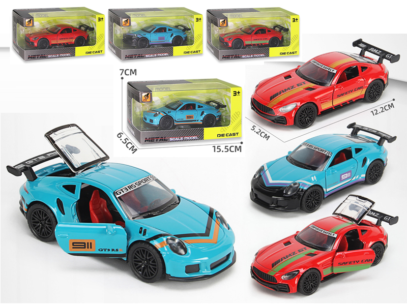 1:36 Alloy Pull Back Three-Door Sports Car Track Version