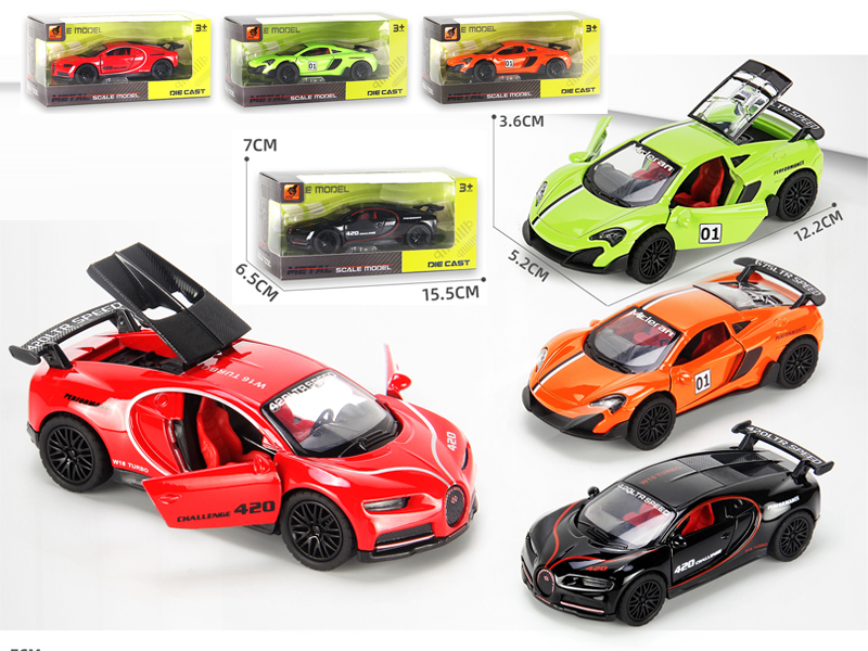 1:36 Alloy Pull Back Three-Door Sports Car Track Version