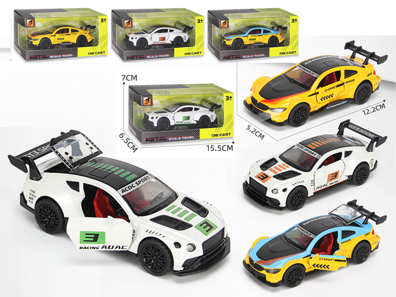 1:36 Alloy Pull Back Three-Door Sports Car Track Version With Sound And Light