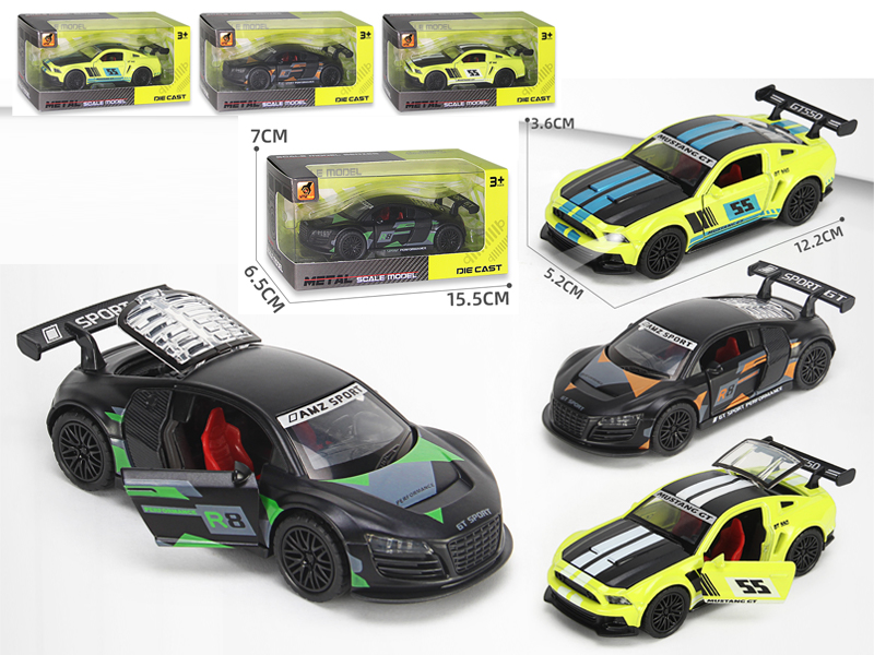 1:36 Alloy Pull Back Three-Door Sports Car Track Version