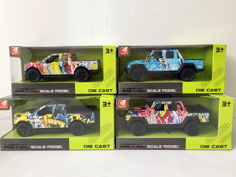 1:36 Alloy Pull Back Three-Door Graffiti Sports Car With Sound And Light
