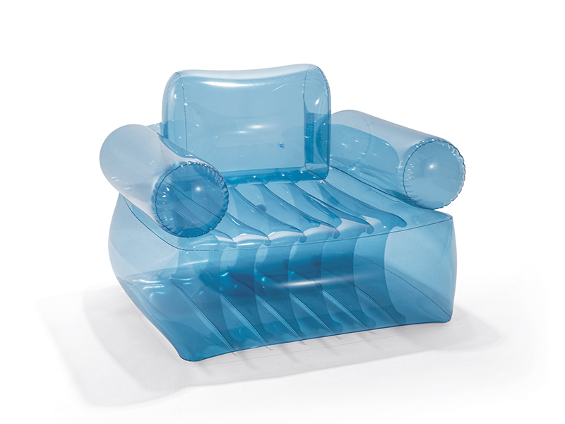 Inflatable Transparent Blue Square Sofa