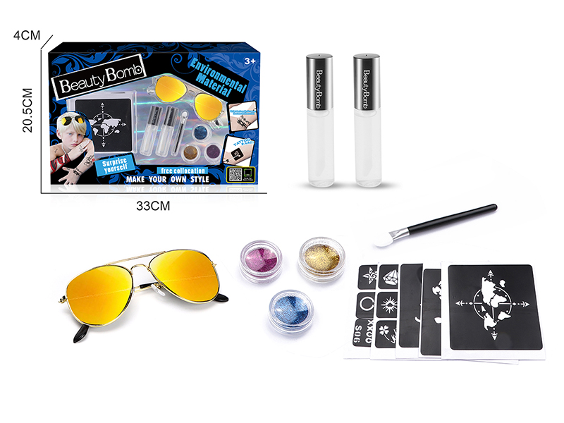 Boys Tattoo Set With Glasses