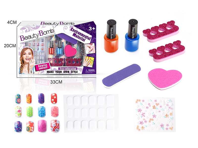 Girls Nail Art Set With False Nail Patches
