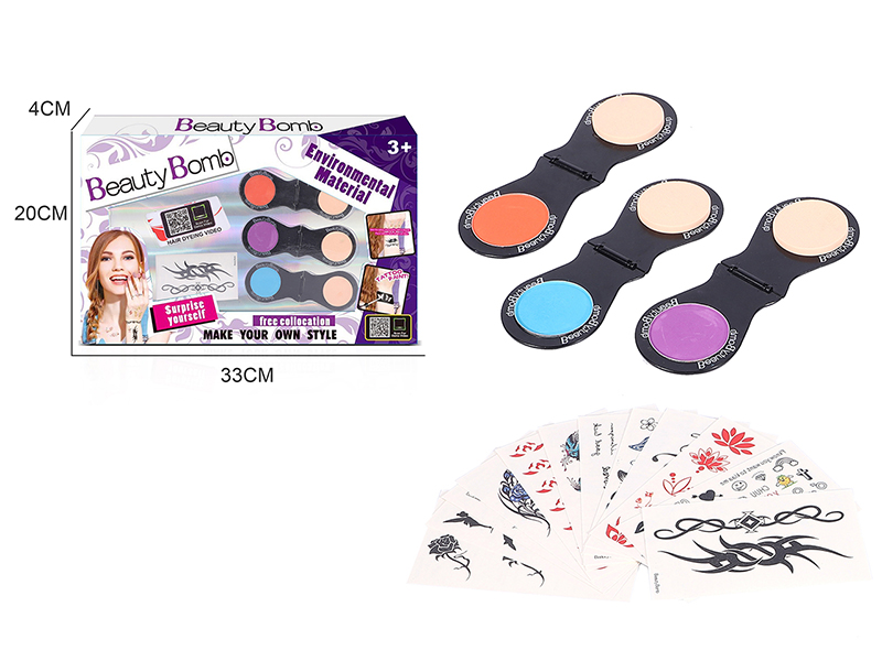 Girls Hair Dye Tattoo Stickers Set