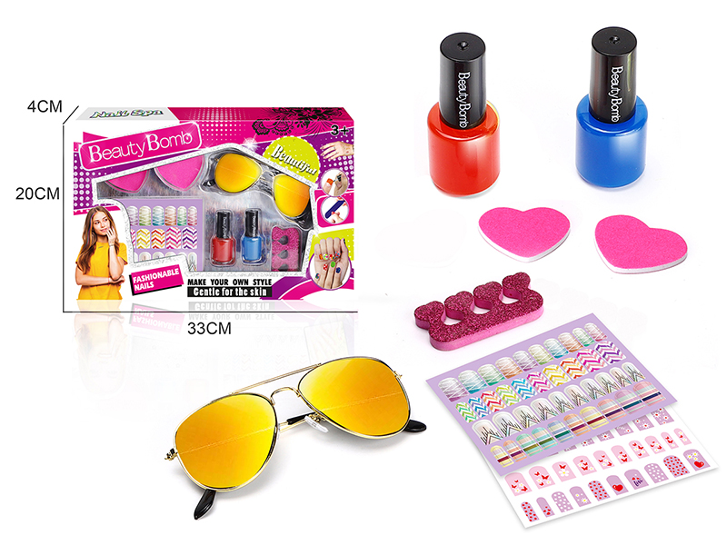 Girls Nail Art Set With Glasses