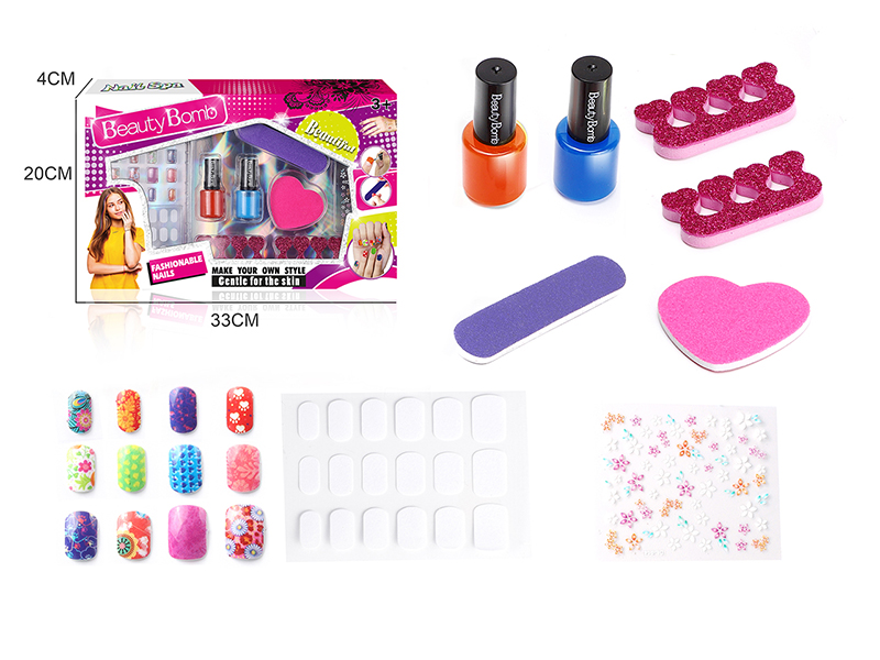 Girls Nail Art Set With False Nail Patches