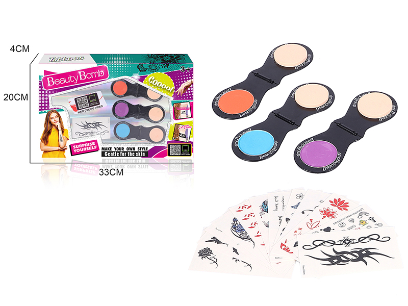 Girls Hair Dye Tattoo Set