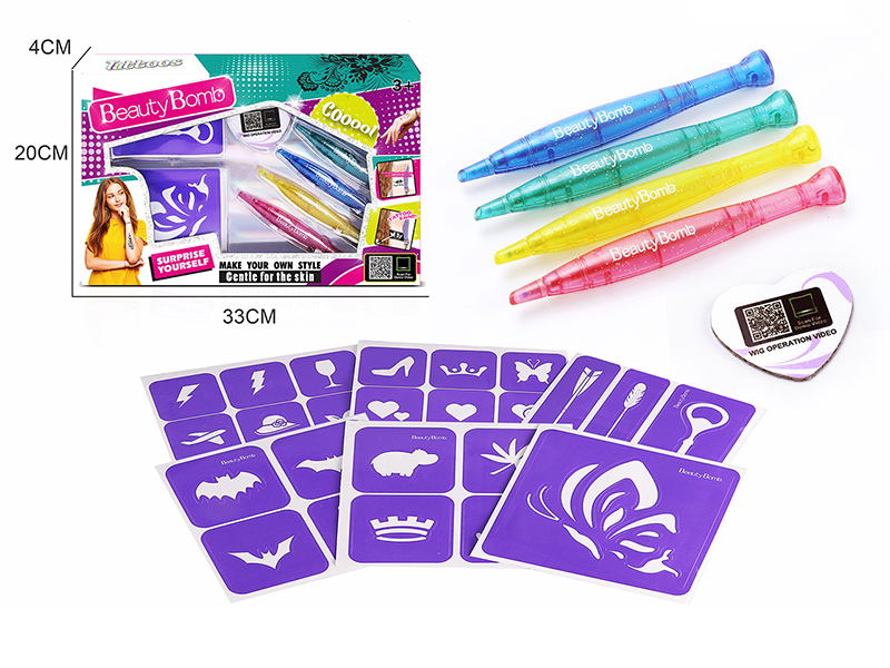 Girls Tattoo Set With Tattoo Pen