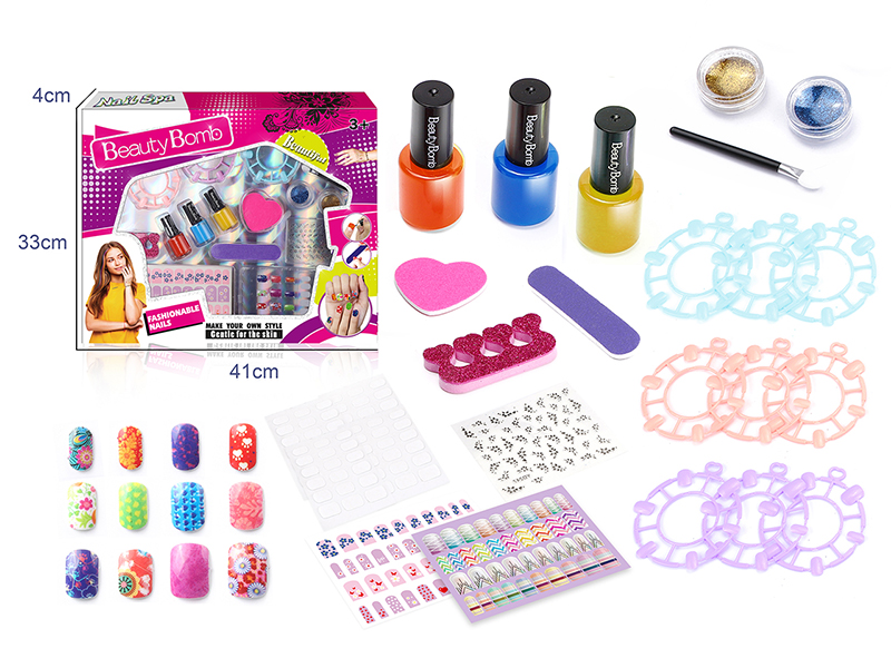Girls Nail Art Set With False Nail Patches