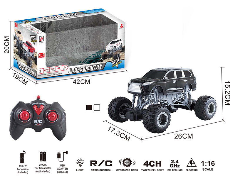 2.4G Remote Control Climbing Car With Lights(Included Battery)