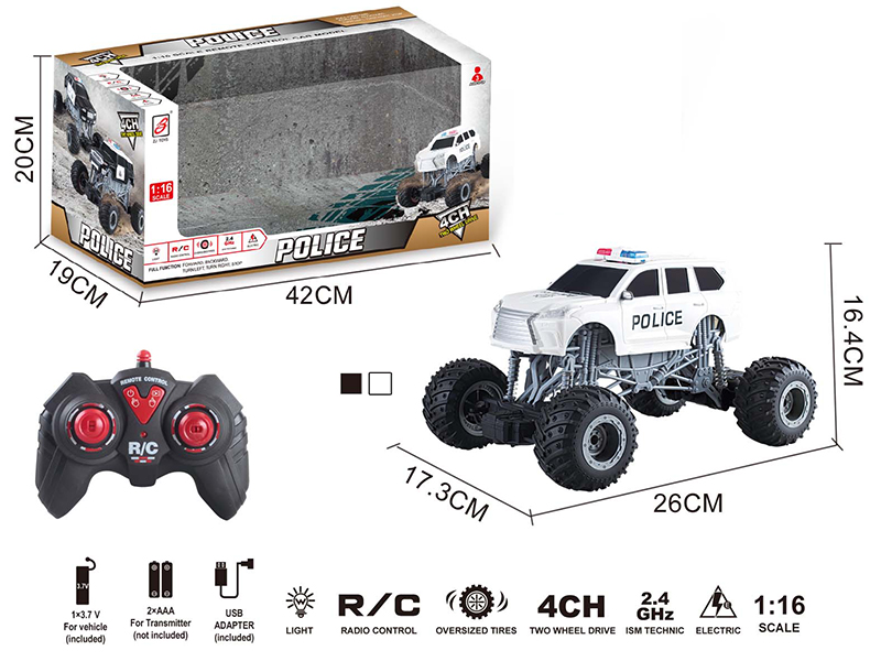 2.4G Remote Control Cross Country Police Car With Lights(Included Battery)