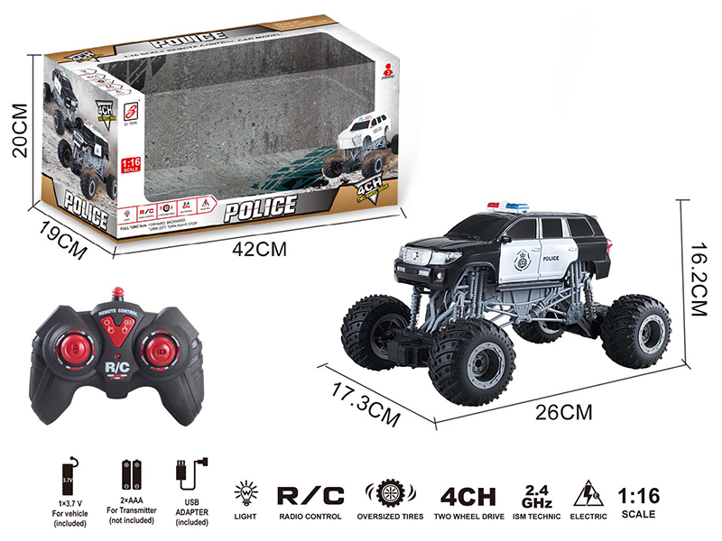 2.4G Remote Control Cross Country Police Car With Lights(Included Battery)
