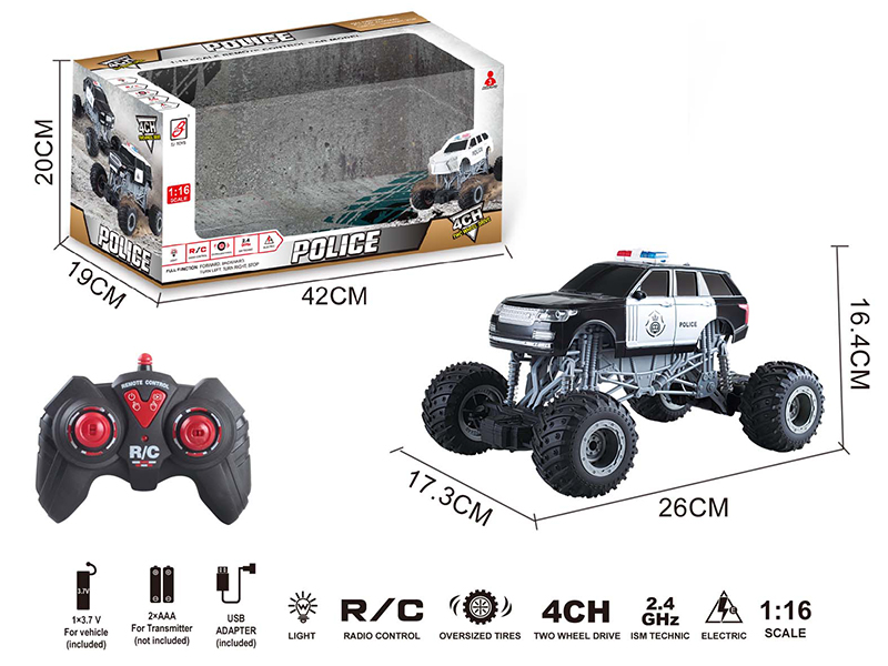 2.4G Remote Control Cross Country Police Car With Lights(Included Battery)